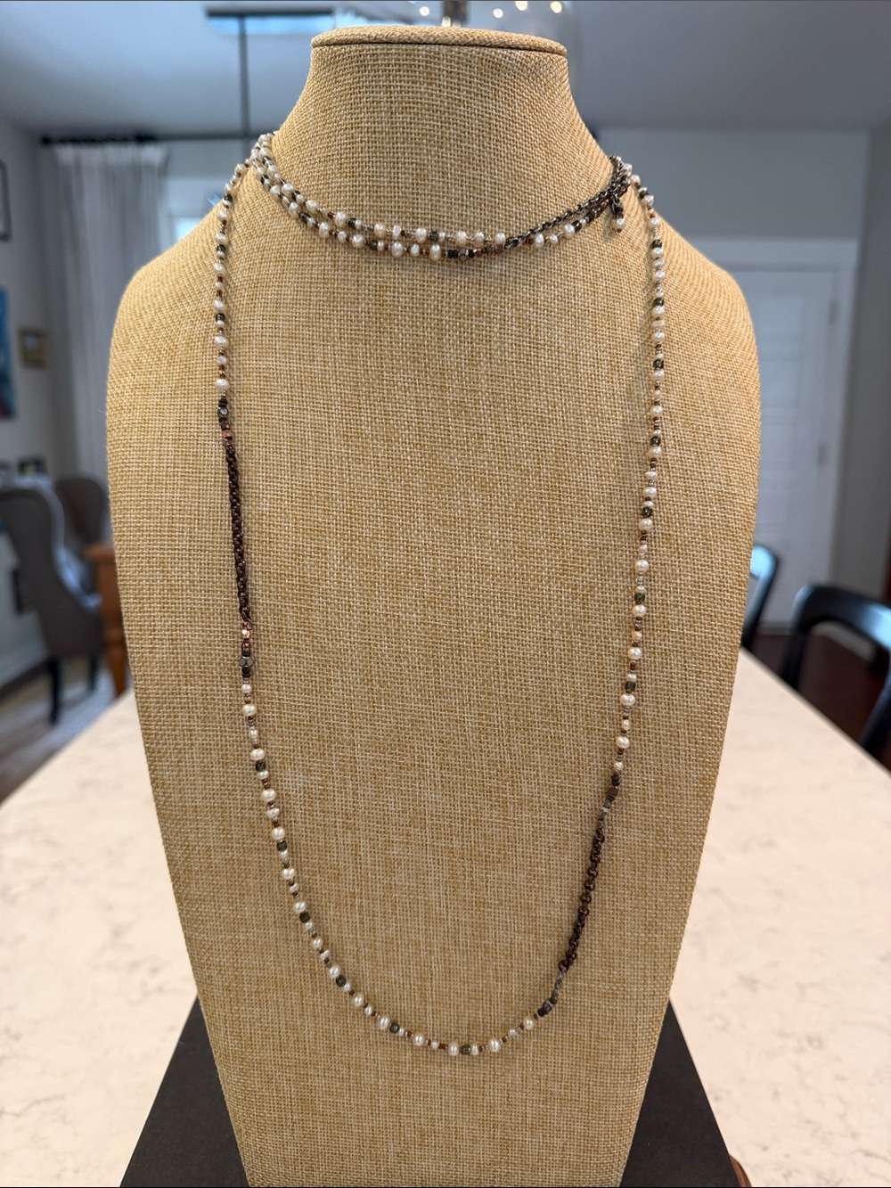 Silpada White Pearl and Gray Hematite Long Beaded Necklace - Picture 7 of 7